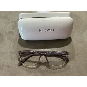NINE WEST NW5187 516 51-16-135 CRYSTAL GREY DESIGNER EYEGLASS FRAMES + CASE